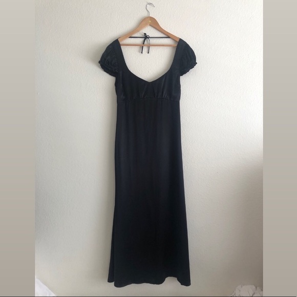 NWT REFORMATION Black silk open back dress - Picture 6 of 6